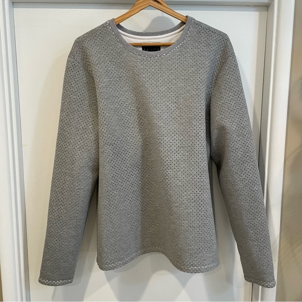 GUESS Men’s Yorba Longline Mesh Pullover Sweatshirt